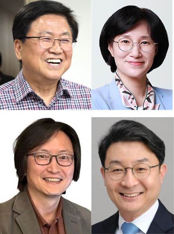 이재명 대통령이 13일 장관급 인사 6명의 인선을 단행했다. (윗줄왼쪽부터) 최교진 교육부 장관, 원민경 여가부 장관, (아랫줄 왼쪽부터) 주명기 공정위원장, 이억원 금융위원장 후보자. (사진=인터넷 캡처)