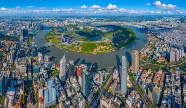 호치민시 중심부에서 바라본 투티엠신도시 전경. 호치민시가 이달 중 국제금융센터 착공을 목표로 사전 절차 진행에 속도를 낼 전망이다. (사진=tinnhanhchungkhoan/Le Toan)