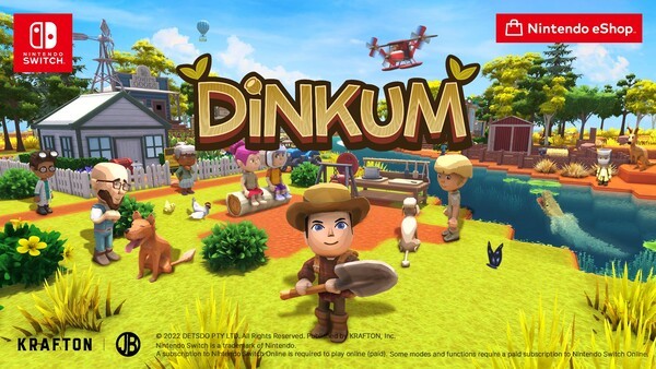 크래프톤은 생존생활 시뮬레이션게임 ‘딩컴(Dinkum)’의 닌텐도 스위치를 오는 11월6일 공식 출시할 예정이며 16일부터 사전판매를 시작한다. (사진=크래프톤) 