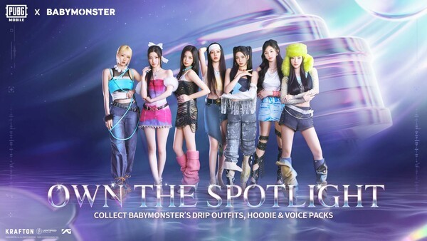 배틀그라운드 모바일이 베이비몬스터와의 두번째 컬래버레이션으로 베이비몬스터 테마 신규맵•아이템•이모트 콘텐츠 등을 추가해 내년 1월6일까지 진행한다. (사진=크래프톤)